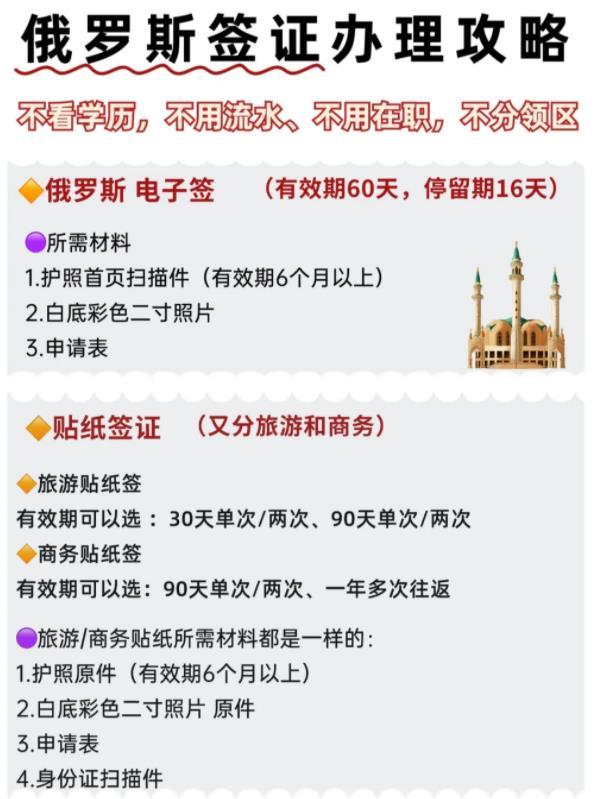 中国人前往俄罗斯所需满足的条件，中国人前往俄罗斯旅行或定居的条件概览